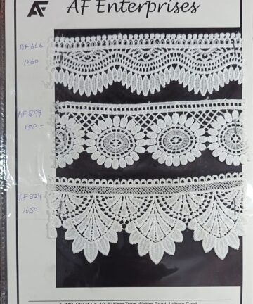 White Embroidered Wide Lace Trims – Premium Floral Collection by AF Enterprises