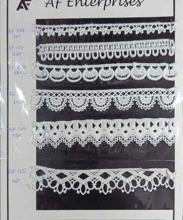 White Embroidered Narrow & Medium Lace Trims – Decorative Border Collection by AF Enterprises