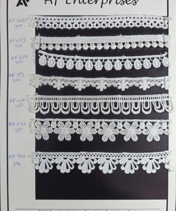 White Embroidered Floral & Loop Lace Trims – Elegant Detailing Collection by AF Enterprises