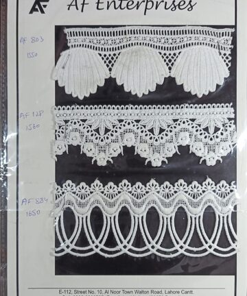 White Embroidered Luxury Fan & Loop Lace Trims – Premium Wide Border Collection (AF Enterprises)