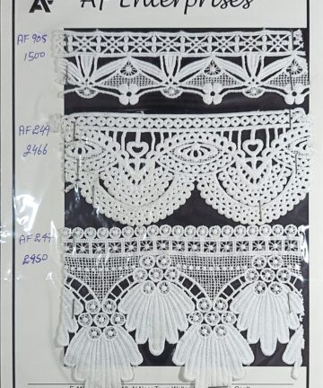 White Embroidered Luxury Ornamental Lace Trims – Bridal & Couture Collection (AF Enterprises)
