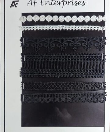 White & Black Embroidered Lace Trims – Contrast Utility Collection (AF Enterprises)
