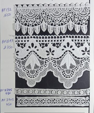 White Embroidered Luxury Floral Lace Trims – Grand Scalloped Collection (AF Enterprises)