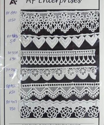 White Embroidered Decorative Lace Trims – Floral & Motif Collection by AF Enterprises